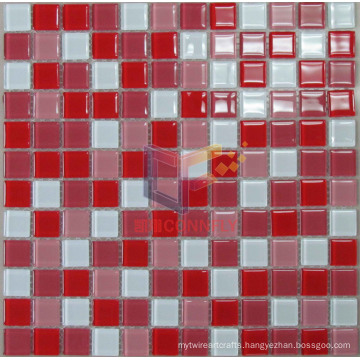 White and Red Mixed Glass Mosaic (CFC166)